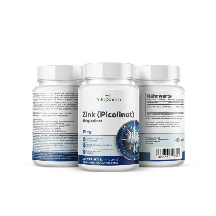 VitaSanum® Zink Picolinat – 15 mg Zink – 150 Tabletten