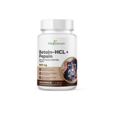 VitaSanum®- Betain-HCL + Pepsin – 800 mg – 100 Kapseln