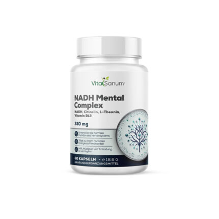 Citicolin, L-Theanin, NADH (reduziertes Nicotinamid-Adenin-Dinukleotid), Kapselhülle: Hydroxypropylmethylcellulose (HPMC), Vitamin B12 (Methylcobalamin)